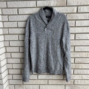 rag & bone Gray Speckled Shawl-Collar Sweater Sz M